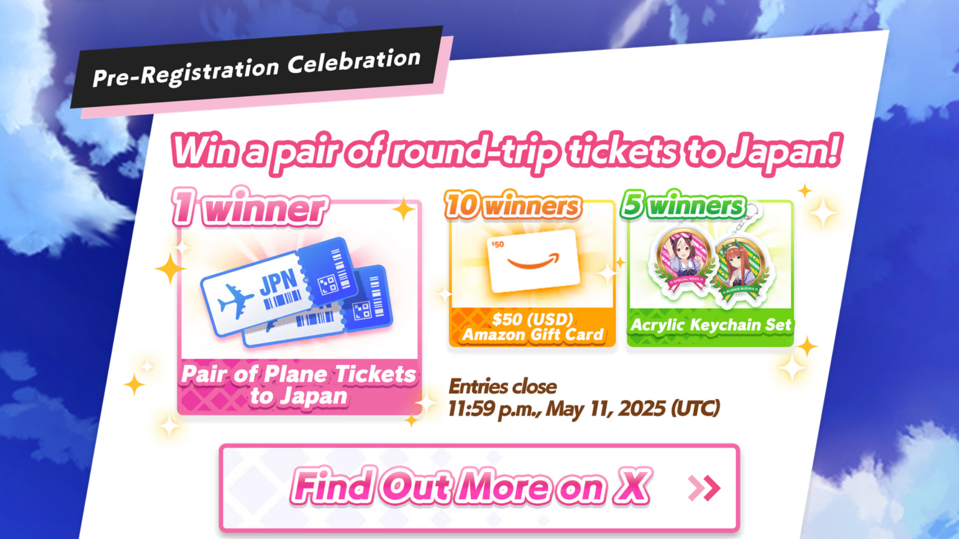 Uma Musume: Pretty Derby global pre-registration giveaway