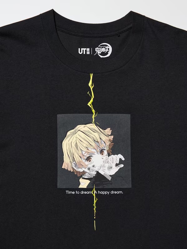 1745864186-df7ddc35966000f3ea1d79927790ece7 Demon Slayer Uniqlo t-shirt - Zenitsu black t-shirt
